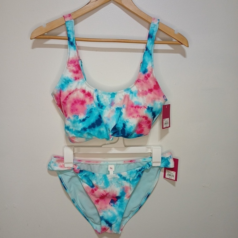 Kohl's SO Brand Size Large Swimsuit Bathing Suit Bikini 2 Piece Tie Dye NWT!